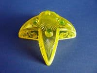 Rare Davidson's Yellow Pearline Glass 'War of the Roses' Star Posy Trough c1895 (Sold)