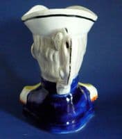 Rare early Victorian Staffordshire Pottery Portrait Jug of the Duke of Wellington c1852