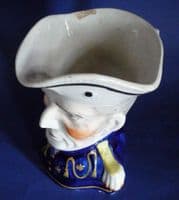 Rare early Victorian Staffordshire Pottery Portrait Jug of the Duke of Wellington c1852