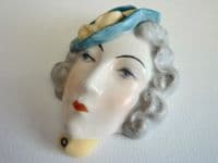 Rare Erphila Miniature Art Deco Lady Wall Mask c1930