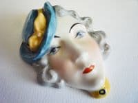 Rare Erphila Miniature Art Deco Lady Wall Mask c1930