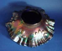 Rare Fenton Blue Carnival Glass 'Orange Tree' 3-in-1 Crimped Bowl #1