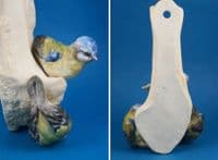 Rare Grainger Worcester 'Blue Tits on Mutton Bone' Wall Pocket c1880
