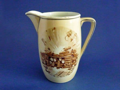 Rare Grimwade's WW1 Bruce Bairnsfather Ware Old Bill - 'Where Did That One Go To?' Large Jug c1918