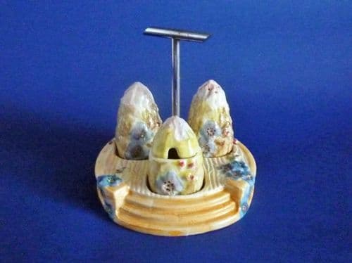 Rare Grimwades Royal Winton 'Garden Terrace' Art Deco Cruet c1936