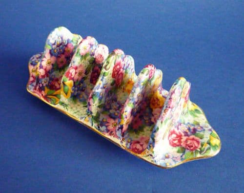 Rare Grimwades Royal Winton 'Julia' Chintz Toast Rack c1939