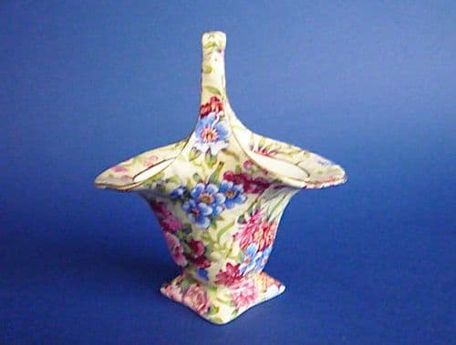Rare Grimwades Royal Winton 'Mayfair' Chintz Posy Basket c1951