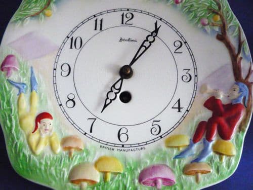 Rare Grimwades Royal Winton 'Pixie' Art Deco Wall Clock c1950 (Sold)