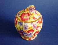 Rare Grimwades Royal Winton 'Royalty' Chintz Rosebud Preserve Pot c1938