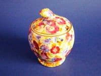 Rare Grimwades Royal Winton 'Royalty' Chintz Rosebud Preserve Pot c1938