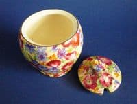 Rare Grimwades Royal Winton 'Royalty' Chintz Rosebud Preserve Pot c1938