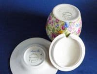Rare Grimwades Royal Winton 'Sweet Pea' Chintz Jam Pot with Stand c1936