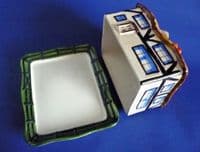 Rare Hancock's Art Deco 'Ivory Ware' Thatched Cottage Cheese Dish c1930