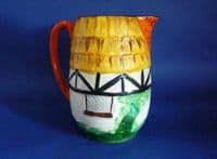 Rare Hancock's Art Deco 'Ivory Ware' Thatched Cottage Jug c1930