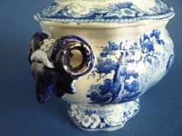 Rare John and William Ridgway 'Rural Scenery' Rams Head Sauce Tureen c1820