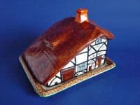 Rare John Maddock 'Rustic' Cottage Ware Cheese Dish c1930