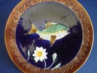 Rare Joseph Holdcroft Majolica 'Fish' Plate c1870