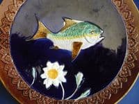Rare Joseph Holdcroft Majolica 'Fish' Plate c1870