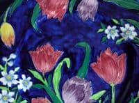 Rare Maling Embossed 'Tulips' Wall Plaque c1935