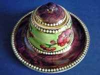 Rare Maling Purple Lustre 'May Blossom' Beehive Inkwell - Pattern 5783 c1930