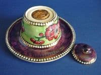 Rare Maling Purple Lustre 'May Blossom' Beehive Inkwell - Pattern 5783 c1930