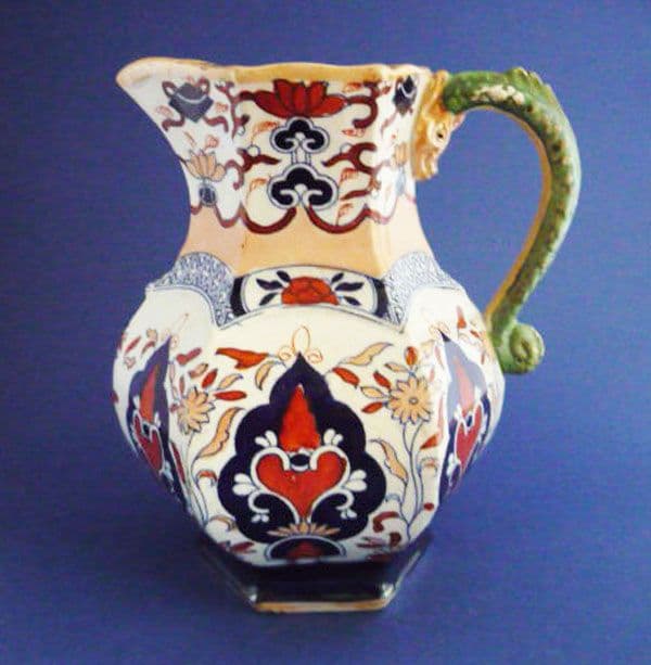 Rare Mason s Fenton Stone Works Japan Pattern 306 Snake Handled