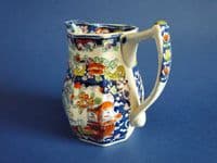 Rare Mayer and Newbold Opaque China 'Chinoiserie' Pattern Jug with Mask Spout c1830 (Sold)