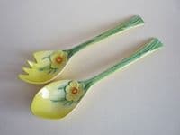Rare Pair of Beswick 'Narcissus' Salad Servers c1950