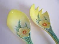 Rare Pair of Beswick 'Narcissus' Salad Servers c1950