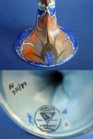 Rare Pair of Clews 'Persian Flower' Chameleon Ware Candlesticks c1930
