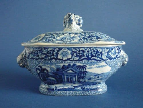 Rare Pearlware 'Palladian Porch' Sauce Tureen c1820