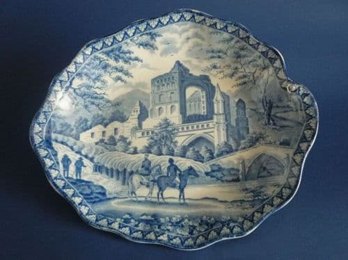Rare Robert Hamilton 'Gothic Ruins' Serving Dish c1820