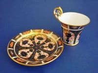 Rare Royal Crown Derby 'Old Imari Japan' Pattern 1128 Empire Cup and Saucer c1915