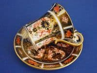 Rare Royal Crown Derby 'Old Imari Japan' Pattern 1128 Empire Cup and Saucer c1915