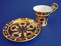 Rare Royal Crown Derby 'Old Imari Japan' Pattern 1128 Empire Cup and Saucer c1916