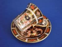 Rare Royal Crown Derby 'Old Imari Japan' Pattern 1128 Empire Cup and Saucer c1916