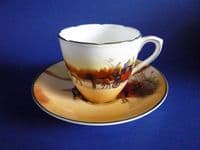 Rare Royal Doulton Bone China Victor Venner 'Coaching Days' Tea Cup and Saucer c1922