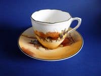 Rare Royal Doulton Bone China Victor Venner 'Coaching Days' Tea Cup and Saucer c1923
