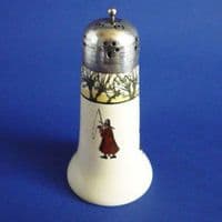 Rare Royal Doulton Isaac Walton Ware 'Gallant Fishers' Sugar Shaker D2312 c1905