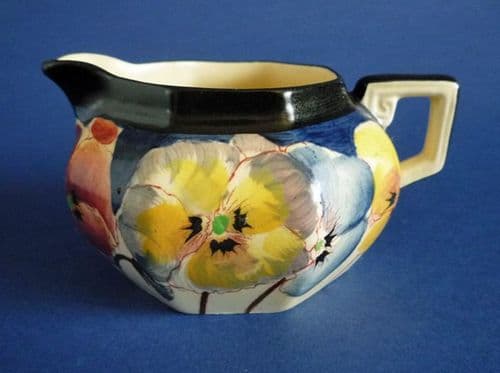 Rare Royal Doulton 'Pansies' Series Small Octagon Cream Jug D4049 c1930