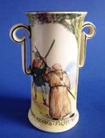 Rare Royal Doulton Under the Greenwood Tree 'Robin Hood Fights Friar Tuck' Vase c1920
