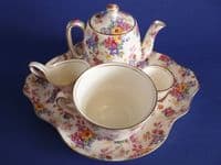 Rare Royal Winton 'Cotswold' Chintz Countess Breakfast Set on Tray c1952