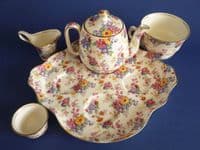 Rare Royal Winton 'Cotswold' Chintz Countess Breakfast Set on Tray c1952