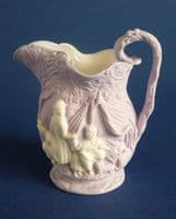 Rare Samuel Alcock Lavender Parian Ware 'Gypsies' Miniature Jug c1842