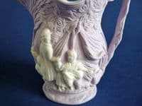 Rare Samuel Alcock Lavender Parian Ware 'Gypsies' Miniature Jug c1842