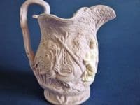 Rare Samuel Alcock Lavender Parian Ware 'Gypsies' Miniature Jug c1842
