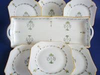 Rare Shelley Art Deco Pattern 11558 Lomond Sandwich Set c1927