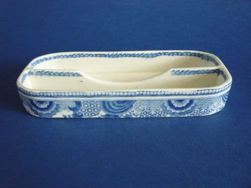 Rare Spode Pearlware 'Bridge' or 'Queen Charlotte' Pattern Razor Holder c1810