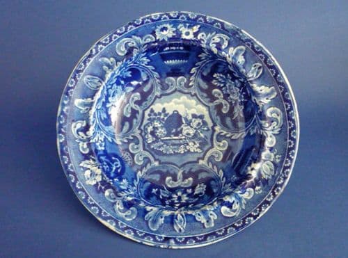 Rare Stevenson and Williams 'Beehive and Vases' Soup Plate c1825 #1 (Sold)