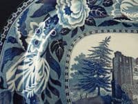 Rare Tulip Border Series 'Newark Castle' Platter c1820